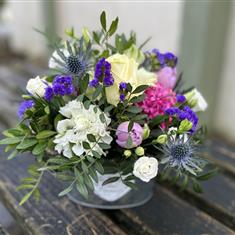 Flowers arrangement in a planter